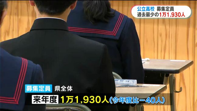 来年度の公立高校募集定員は過去最少1万1930人 指宿高校は1学級減 少子化や進路選択の多様化も 鹿児島|TBS NEWS DIG
