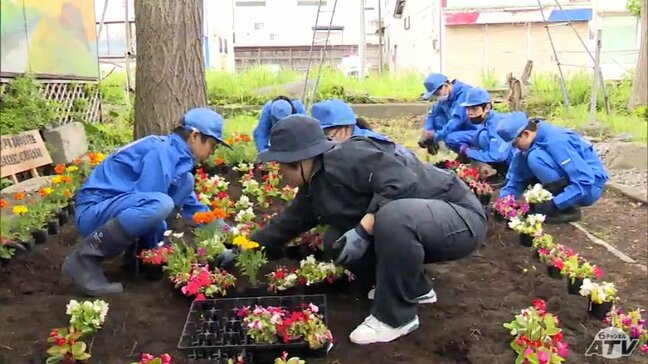青森県 八戸高等支援学校が最寄り駅に花の植え付け|TBS NEWS DIG