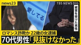 出会いはマッチングアプリ「愛してる」70代男性に“ロマンス詐欺”か…22歳の女逮捕　被害男性「なかなか見抜けなかった」と打ち明ける【news23】|TBS NEWS DIG