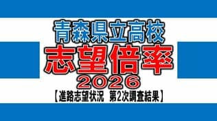 青森県立高校入試2026　志望倍率　青森高校1.25倍、弘前高校1.26倍、八戸高校1.22倍など　最も高いのは弘前実業1.50倍　全日制0.92倍【全校掲載・学校別倍率一覧】（進路志望状況　第2次調査結果）　|　青森のニュース│ATV NEWS│青森テレビ