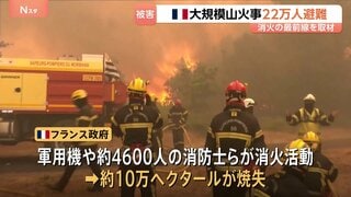 放水しても再び炎…フランス・ボルドー近郊の“猛烈な”山火事、消火活動の最前線　約4600人の消防士らが活動も、すでに約10万ヘクタール焼失| TBS CROSS DIG with Bloomberg