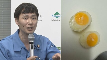 ごみ清掃芸人】 “生卵は保つ” 「冷凍すると一ヶ月もちますよ！」剥けば