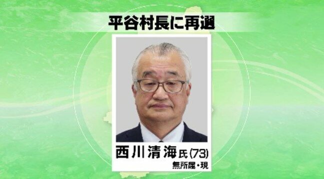 平谷村長に西川清海さん73歳が無投票で再選、公約に子育て支援や若者が地域に定着できるような支援など掲げ2期目へ|TBS NEWS DIG