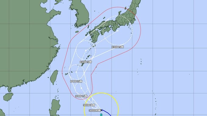 【台風情報】台風6号は沖縄→九州→四国→近畿→関東直撃の可能性も　最大瞬間風速は55メートルに発達、今後の進路と勢力を詳しく　気象庁発表　|　山形のニュース│TUYテレビユー山形