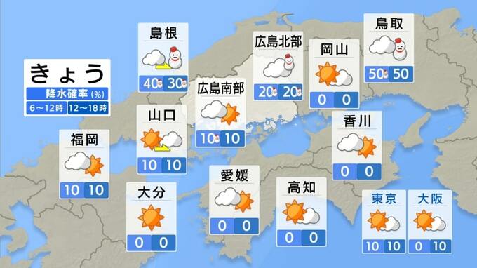 【きょう12/27(金)広島天気】日中は雲の隙間から日差しが届く　北部では雪も　こんや～まとまった雪の予想|TBS NEWS DIG