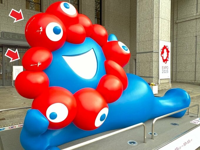 【速報】大阪市役所前のミャクミャク像が傷つけられる！大阪・関西万博公式キャラクター　14～15センチ含む複数の傷|TBS NEWS DIG