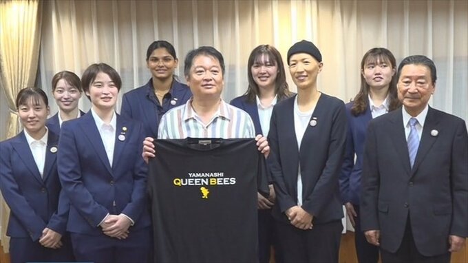 「1勝でも多くお届けできるように」　山梨クィーンビーズが知事を表敬訪問し勝利を誓う|TBS NEWS DIG