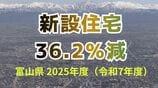 新規住宅着工 36.2%の大幅減　法改正前の駆け込み需要の反動と物価上昇が要因か…分譲住宅は約6割減　今後は中東情勢の影響にも警戒　富山　|　富山のニュース｜天気・防災｜チューリップテレビ