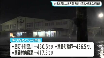 すごい雨やった」台風6号・高知県から遠ざかるも…大雨・冠水・倒木など