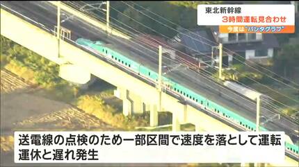 JR東北新幹線「はやぶさ19号パンタグラフに異常」仙台駅～新青森駅間で