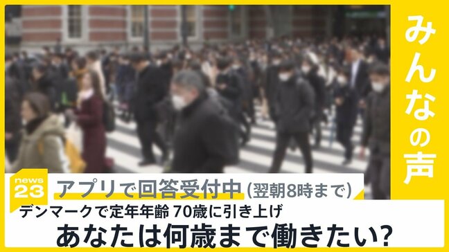 デンマーク、定年年齢を70歳に引き上げへ…あなたは何歳まで働きたい？【news23】|TBS NEWS DIG