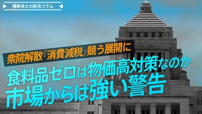 衆院解散『消費減税』競う展開に、食料品ゼロは物価高対策なのか、市場からは強い警告【播摩卓士の経済コラム】|TBS NEWS DIG