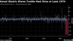 関西電株が過去最大の下げ、5000億円超の増資嫌気－電力が下落率１位| TBS CROSS DIG with Bloomberg