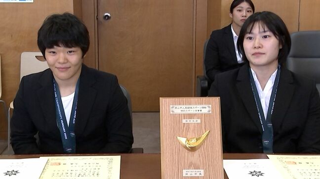 柔道の世界選手権大会で優勝・IPU環太平洋大学出身の嘉重春樺選手と田中志歩選手に特別スポーツ栄誉賞|TBS NEWS DIG