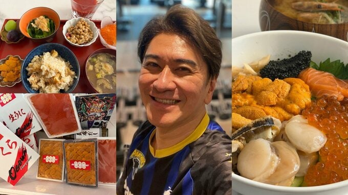 【 川﨑麻世 】   高級ウニ・イクラの海鮮丼に「築地や豊洲で食べたら8000円くらい！？」翌朝は4時起きの豪華朝食も|TBS NEWS DIG