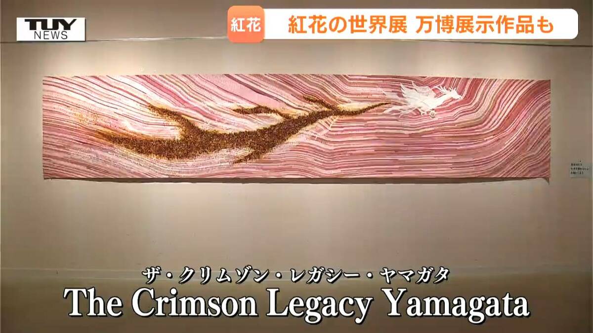 超貴重！万博で展示された紅花染め作品、初の一般公開！ テーマは“世界