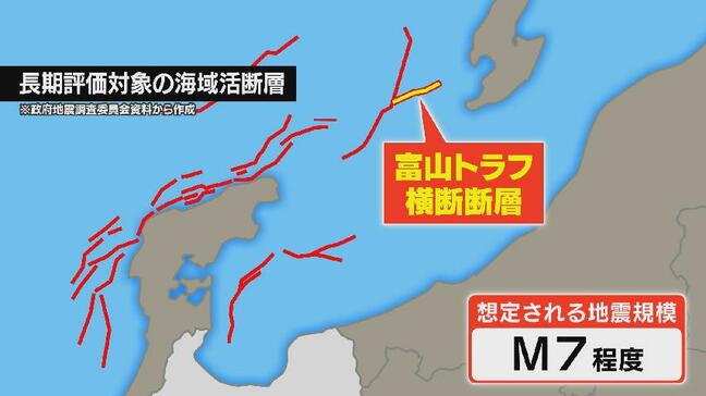 「富山トラフ横断断層」を初評価 能登半島沿岸・富山湾、30年以内にM7以上地震の確率12%超 政府が公表|TBS NEWS DIG