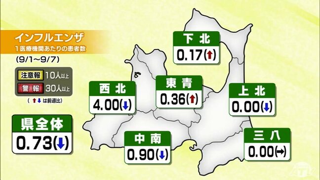 4週ぶりの減少　青森県内の「インフルエンザ患者」　1医療機関あたりは県全体で0.73人となり1人下回るも県は引き続き感染対策を呼びかけ|TBS NEWS DIG