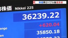 日経平均株価　一時3万6200円台　取引時間中としてのバブル後最高値を更新　日本株の強さが改めて鮮明に| TBS CROSS DIG with Bloomberg