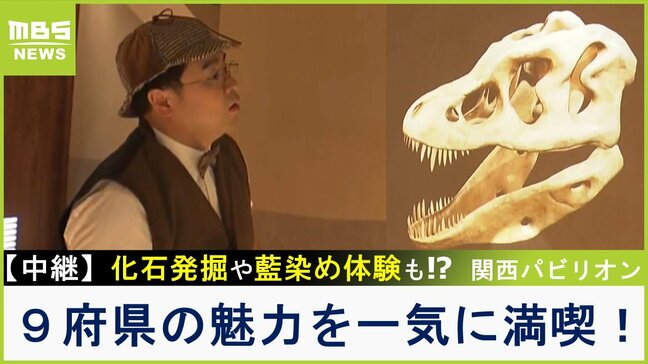 【中継】万博に恐竜が出現!?化石発掘&阿波踊り体験&びわ湖の絶景映像など...9府県の魅力がぎっしり 多目的エリアでは予約不要のイベントも『関西パビリオン』【福島暢啓の潜入!今昔探偵】|TBS NEWS DIG