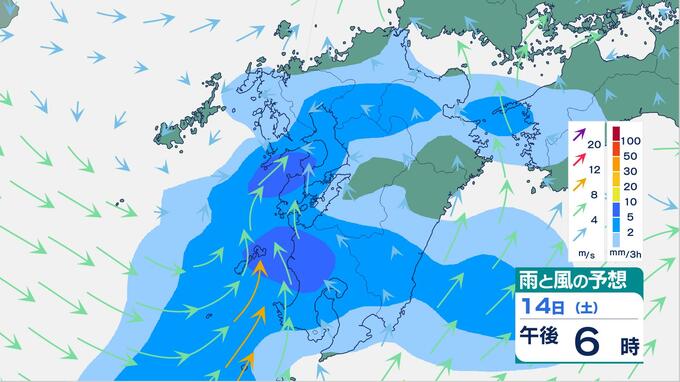 【雨情報】九州は週末雨　14日(土)午後から激しい雨の恐れ　気温20℃超えの異例の暖かさに　雨風シミュレーション|TBS NEWS DIG
