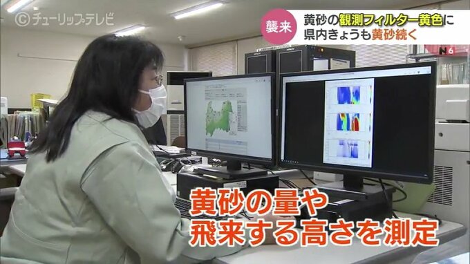 「変色するほどの異常な量」いまも黄砂が漂っている状態…夕方から夜にかけて非常に多かった　富山　|　富山のニュース｜天気・防災｜チューリップテレビ