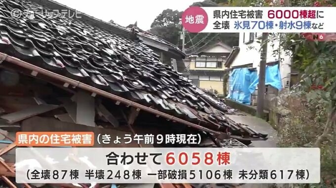 富山県内の住宅被害6000棟超　新田知事「まだ増える…」農林水産被害は全容つかめず　|　富山のニュース｜天気・防災｜チューリップテレビ