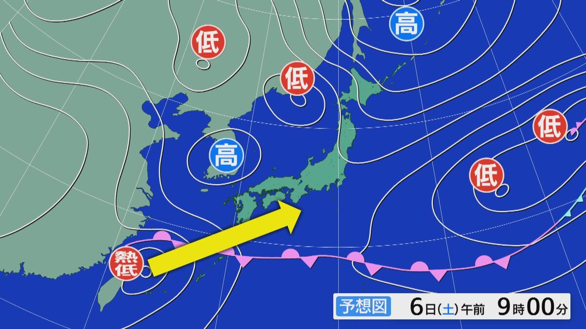 台風6号の進路にそっくり 台湾付近にある“台風のたまご” 日曜～月曜にかけて日本を横断か 警報級大雨のおそれも 雨･風シミュレーション 熱帯低気圧