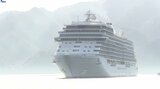 岩手・宮古港に「セブンシーズ・エクスプローラー」が寄港 今年度初の外国クルーズ客船 市民らが大漁旗で出迎え|TBS NEWS DIG