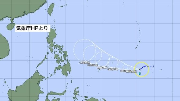 【台風情報】台風5号「ハグピート」　時速15キロで西南西へ　フィリピン東の海上達する予想　中心付近の最大瞬間風速25m【雨と風のシミュレーション】　|　富山のニュース｜天気・防災｜チューリップテレビ