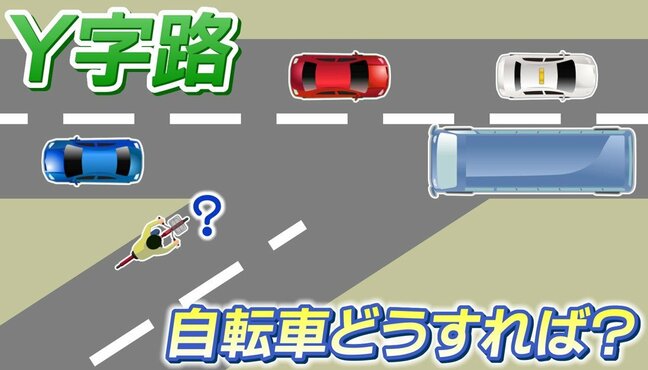 「車道で逆走自転車が突っ込んでくる…」調べてみると“Y字路交差点”特有の理由があった　でもどうすればいいのか|TBS NEWS DIG