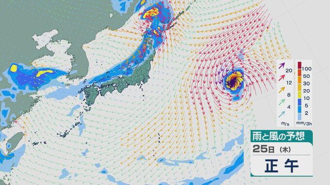 【台風情報】台風19号（ノグリー）は日本の東の海上を進む予想に 来週にかけての進路の情報に注意を 週のなかばは前線通過で日本海側中心に雨に 雨と風シミュレーション|TBS NEWS DIG
