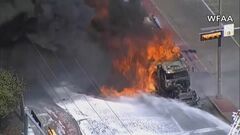 大量のディーゼル燃料を積んだタンクローリー炎上　アメリカ・テキサス州| TBS CROSS DIG with Bloomberg