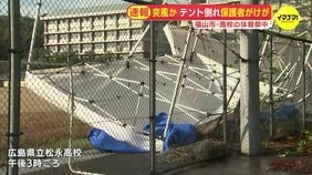 高校体育祭で突風 テントが倒れ 保護者の女性けが 天気急変 広島県内で雹(ひょう)も【動画ニュース】|TBS NEWS DIG