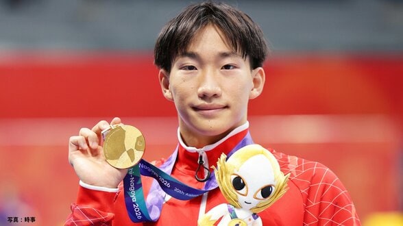 男子100m平泳ぎ17歳・大橋は同着の金 国際大会初V 男子200m自由形リレーは日本新も悔しい銀、2日目は3個のメダル獲得【アジア大会】|TBS NEWS DIG