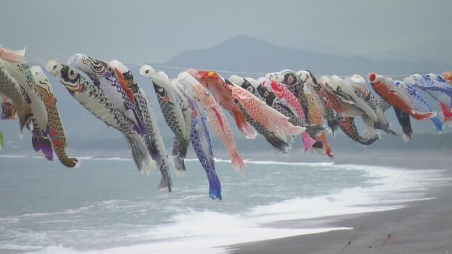 海岸沿いに250匹の“こいのぼり” ゴールデンウイークを前に地元住民らが掲げる 三重・熊野市|TBS NEWS DIG