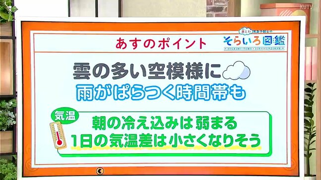 高知の天気　11日は雲の多い空模様に　雨がぱらつく時間帯も　東杜和気象予報士が解説|TBS NEWS DIG