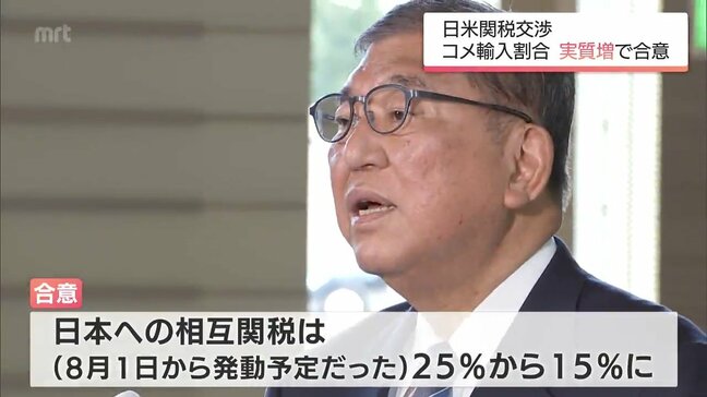 アメリカとの関税交渉「15%」で合意 コメの輸入割合 ミニマムアクセスの枠内で増える 宮崎県内からは不安の声も|TBS NEWS DIG