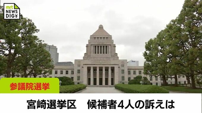 「物価高対策」「少子高齢化対策」「地方活性化策」「防衛・安全保障」　参議院選挙 宮崎選挙区　各候補者の訴え|TBS NEWS DIG