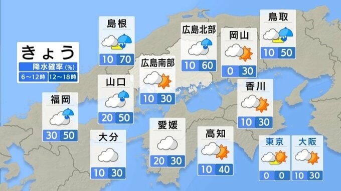 【きょう12/11(木)広島天気】急な変化に注意　午前中は各地日差し　午後は雨や雷雨も|TBS NEWS DIG