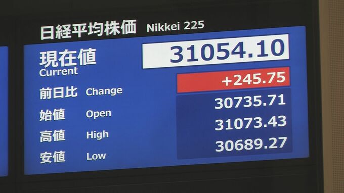 【速報】日経平均株価3万1000円台 取引時間中の今年最高値 約33年ぶり