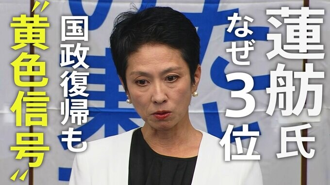 「2位じゃダメなんですか？」の蓮舫氏まさかの3位…一体なぜ？「無党派層」取り込めず国政復帰にも黄色信号？【東京都知事選挙】|TBS NEWS DIG
