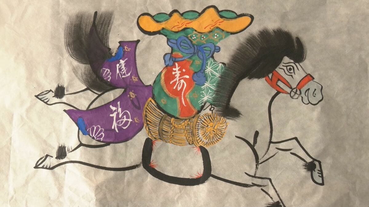 米俵を背負った絵馬”がことしは人気 岐阜・高山市で｢紙絵馬｣作りが最盛