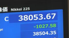 【速報】日経平均株価が1027円安の3万8053円で取引終了　米ハイテク株下落と日銀早期利上げ観測で円高進行| TBS CROSS DIG with Bloomberg