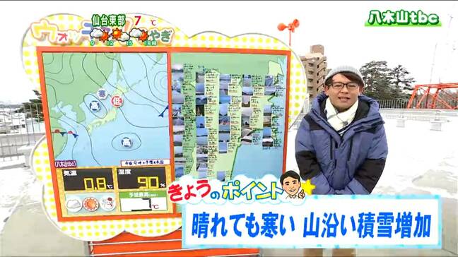 「東部は晴れ間が広がるものの、西部は雪が降りやすいでしょう」宮城の30秒天気　tbc気象台　4日|TBS NEWS DIG