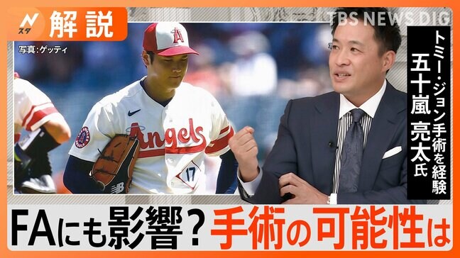 五十嵐亮太氏「監督・コーチも後悔はあると思う」大谷翔平選手が右肘じん帯損傷、FAへの影響は?【Nスタ解説】|TBS NEWS DIG