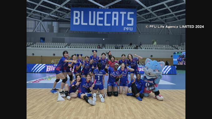 ホームで激戦繰り広げる…PFUブルーキャッツ石川かほくが強豪・ヴィクトリーナ姫路と2連戦 開幕初戦に白星|TBS NEWS DIG