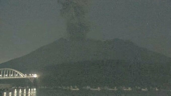 桜島で噴火　噴煙2200ｍ　やや多量の噴煙【9日の降灰予報】鹿児島・宮崎|TBS NEWS DIG