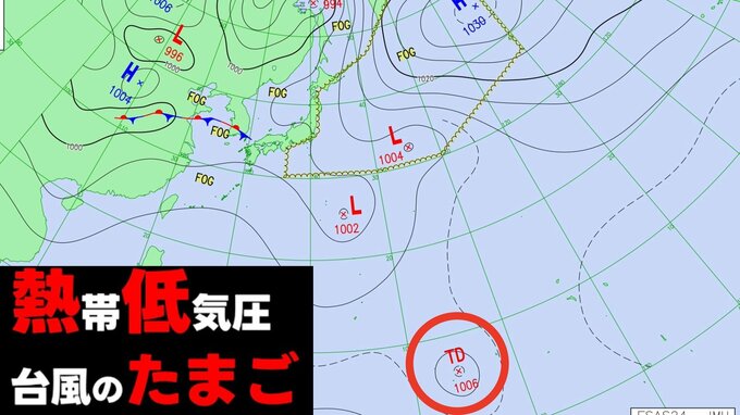 【台風のたまご】17日（金）に新たな「熱帯低気圧」が発生へ 気象庁発表 予想天気図と雨風シミュレーション|TBS NEWS DIG
