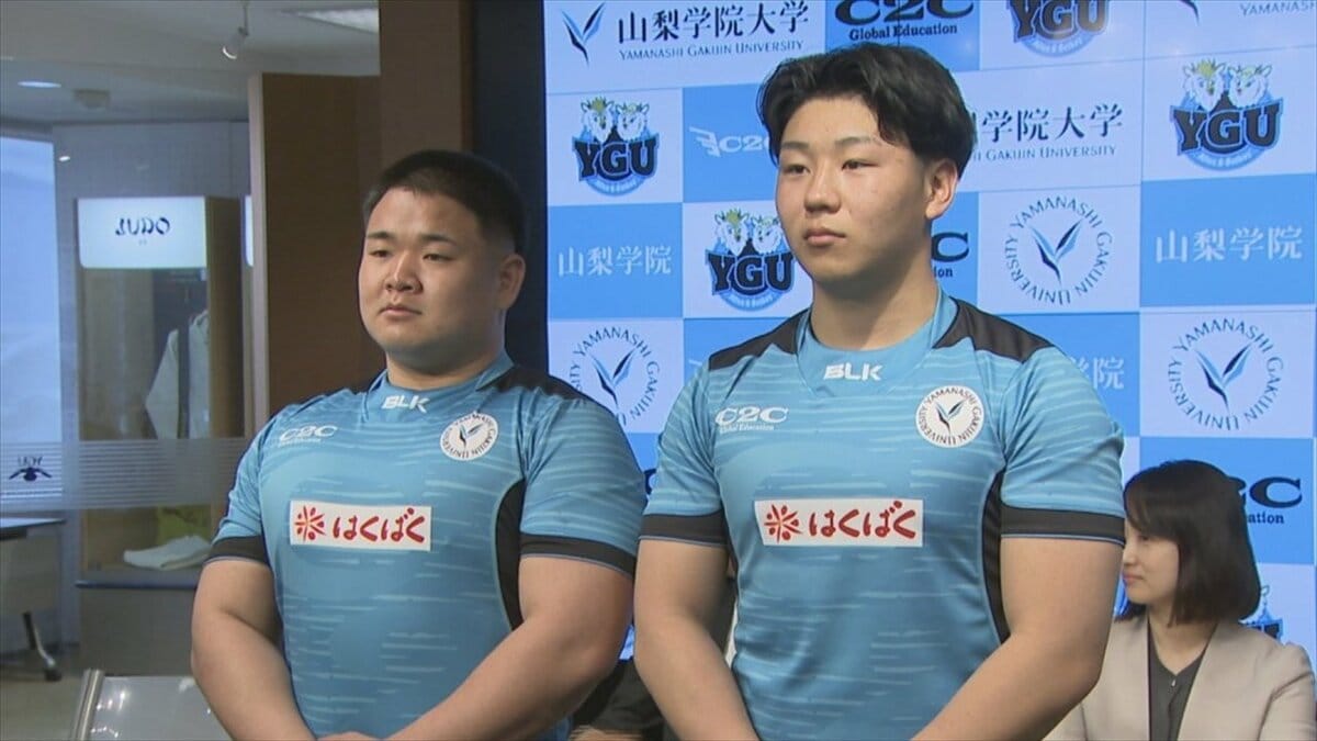 「企業や県とのつながりを感じながら精進したい」山梨学院大学ラグビー部　『はくばく』など2社とスポンサー契約